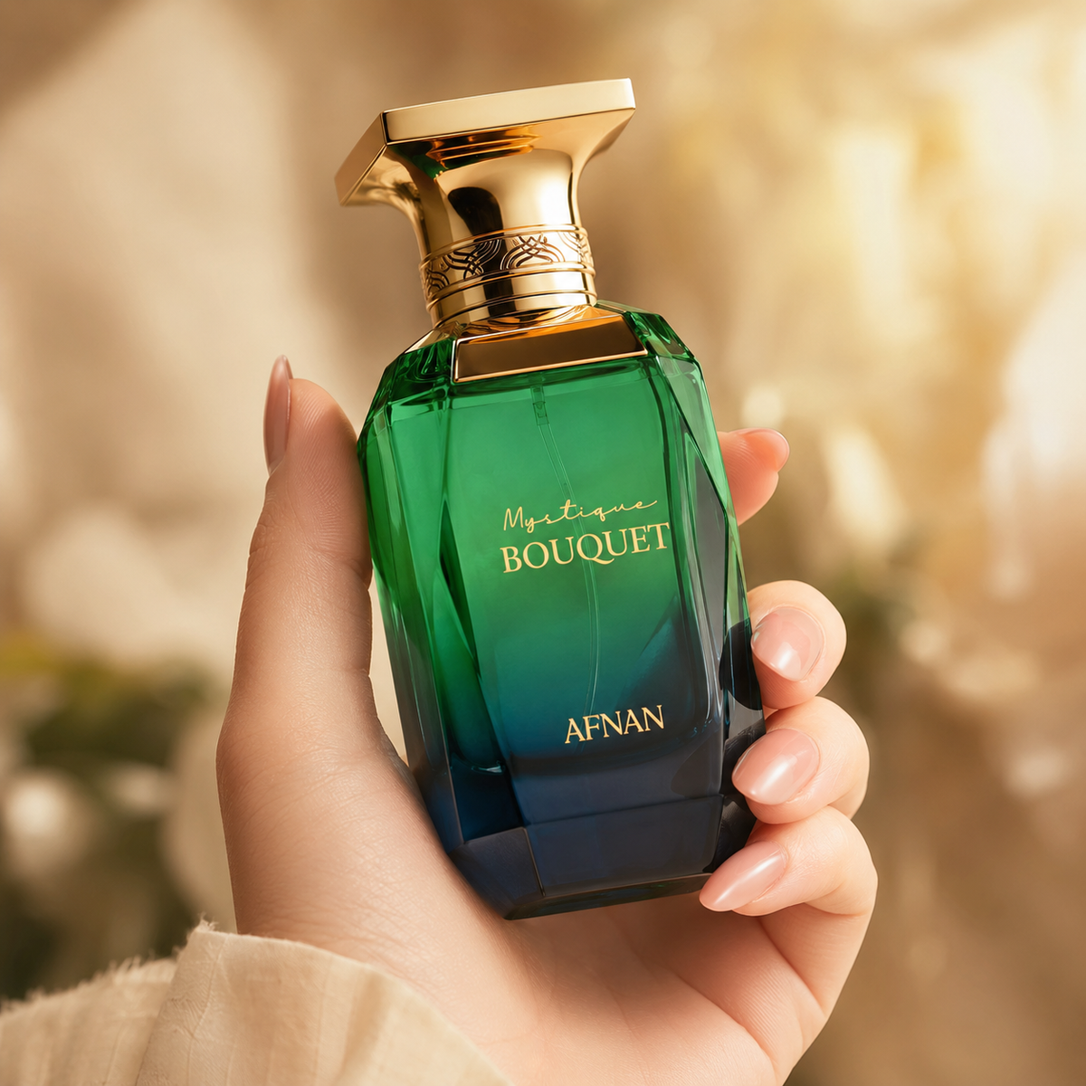 Afnan Mystique Bouquet fragrance notes with White Peach, Mandarin Orange, Peony, Musk and Ambroxan