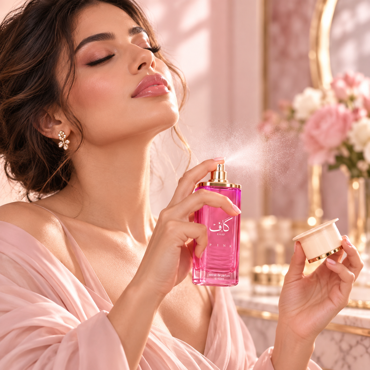 Ahmed Al Maghribi Kaaf Pink Extrait de Parfum for Unisex, 3.4 Ounce