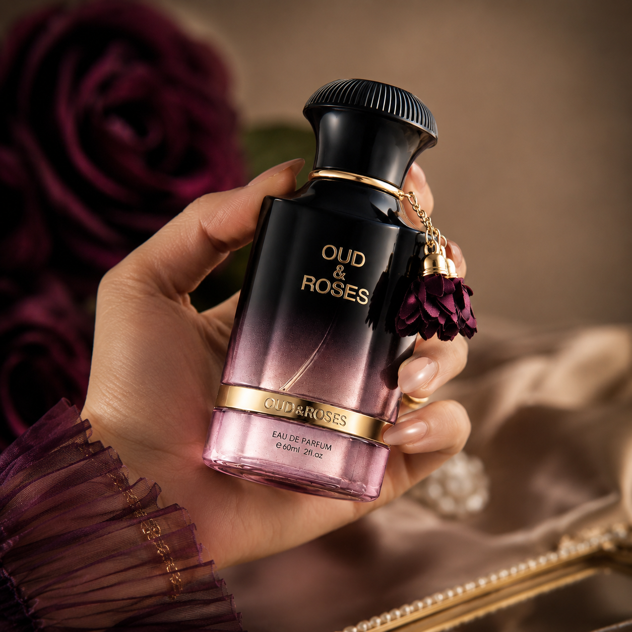 Ahmed Al Maghribi Oud & Roses Extrait de Parfum Spray for Unisex 2.0 Ounce