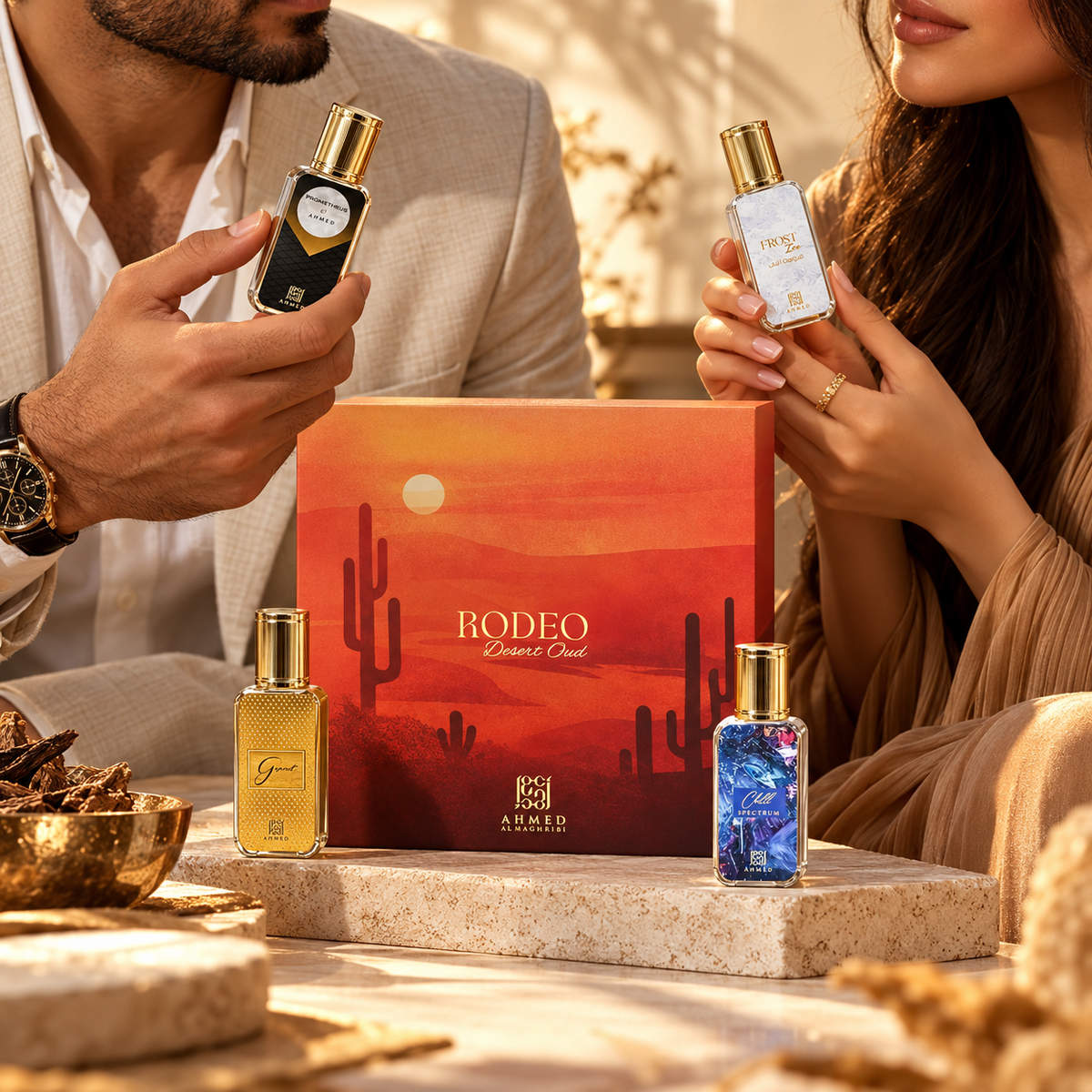 Ahmed Al Maghribi Rodeo Desert Oud Chill 4-Piece Gift Set for Unisex, image 3