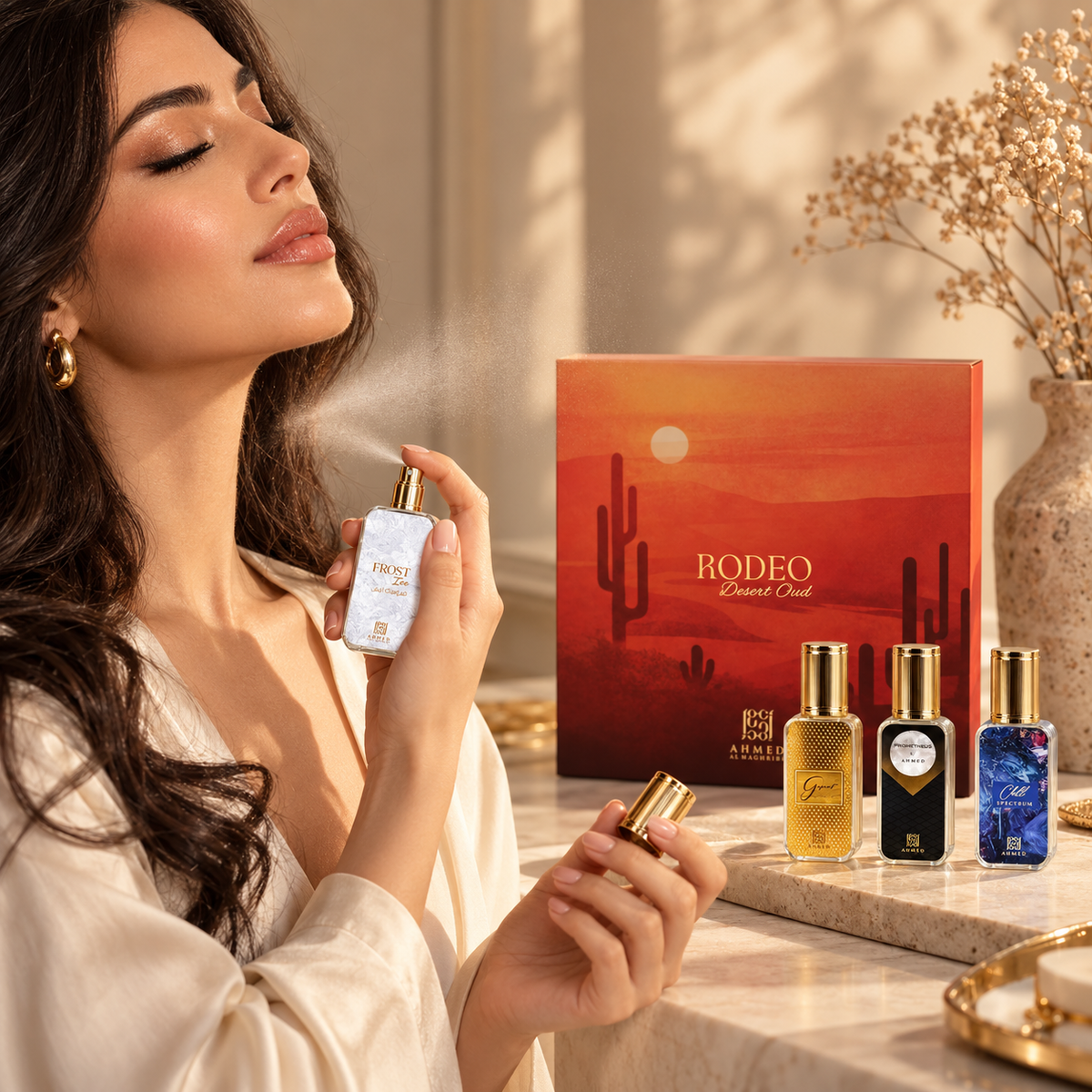 Ahmed Al Maghribi Rodeo Desert Oud Chill 4-Piece Gift Set for Unisex, image 4