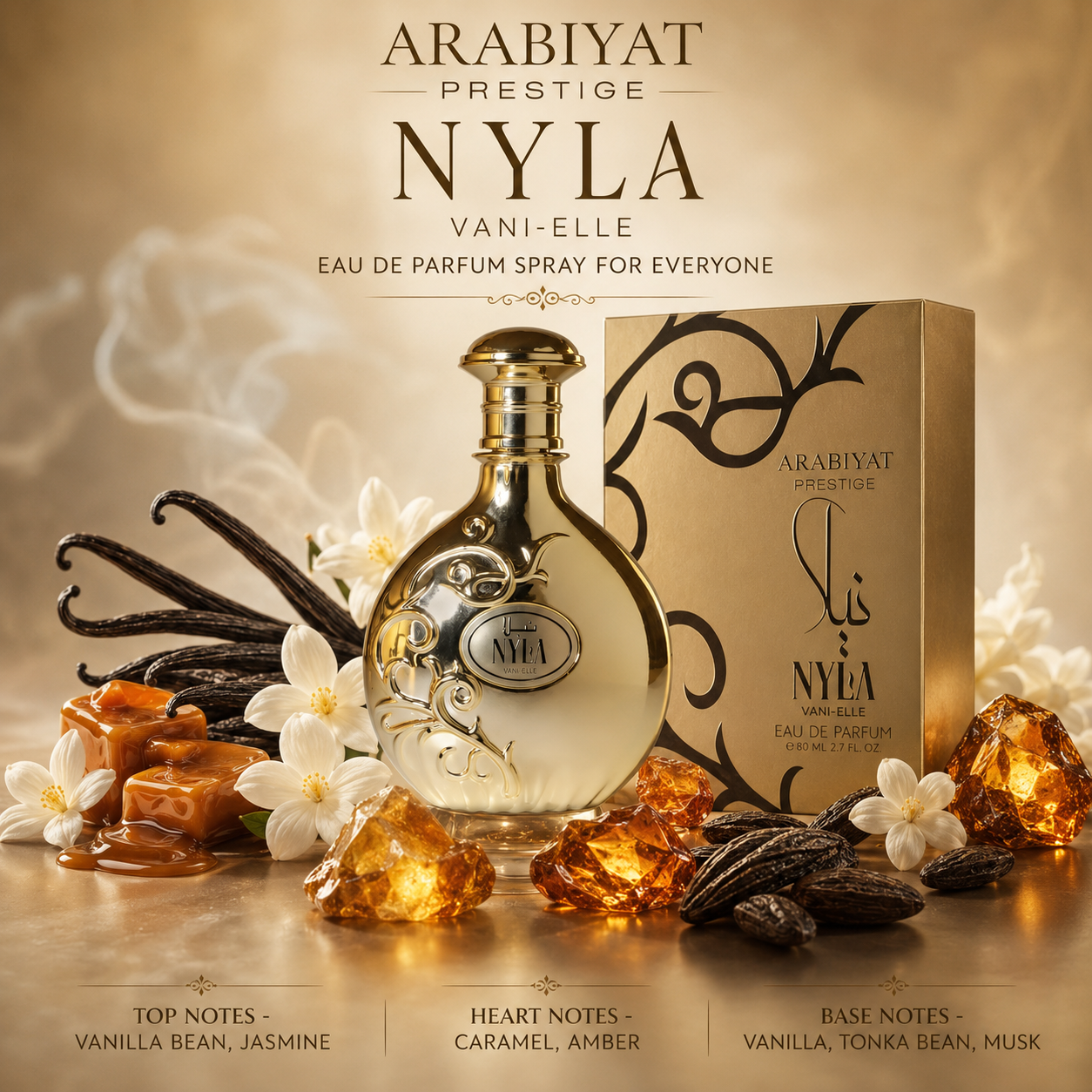 Arabiyat Prestige Nyla Vani-Elle Eau de Parfum Spray For Unisex 2.7 Ounce