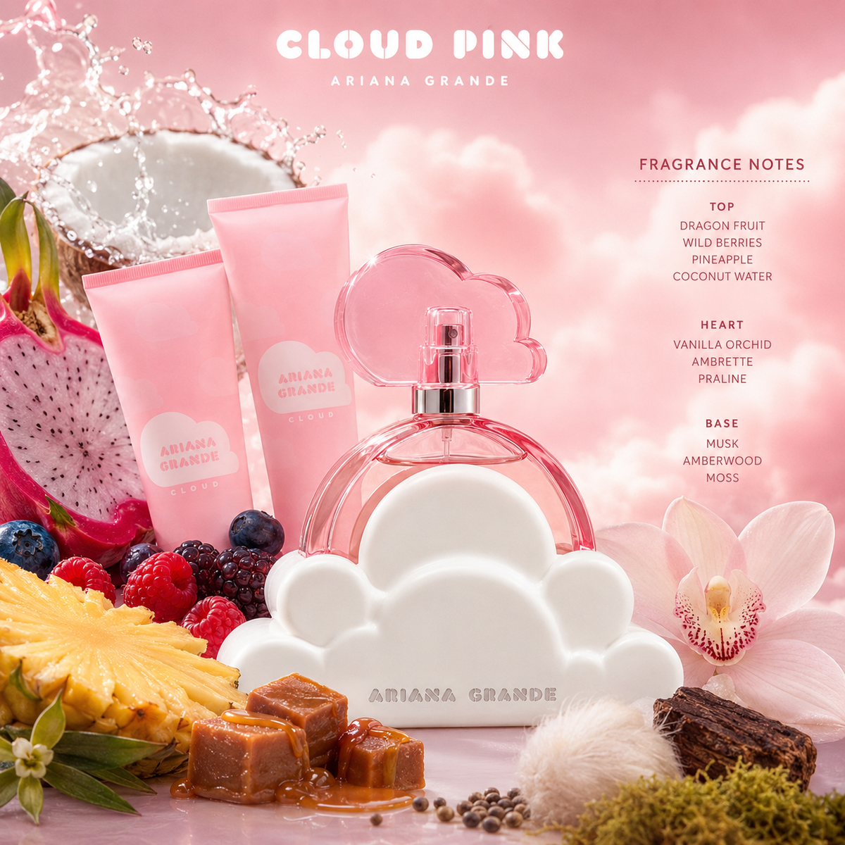 Ariana Grande Cloud Pink 3-Piece Gift Set for Women