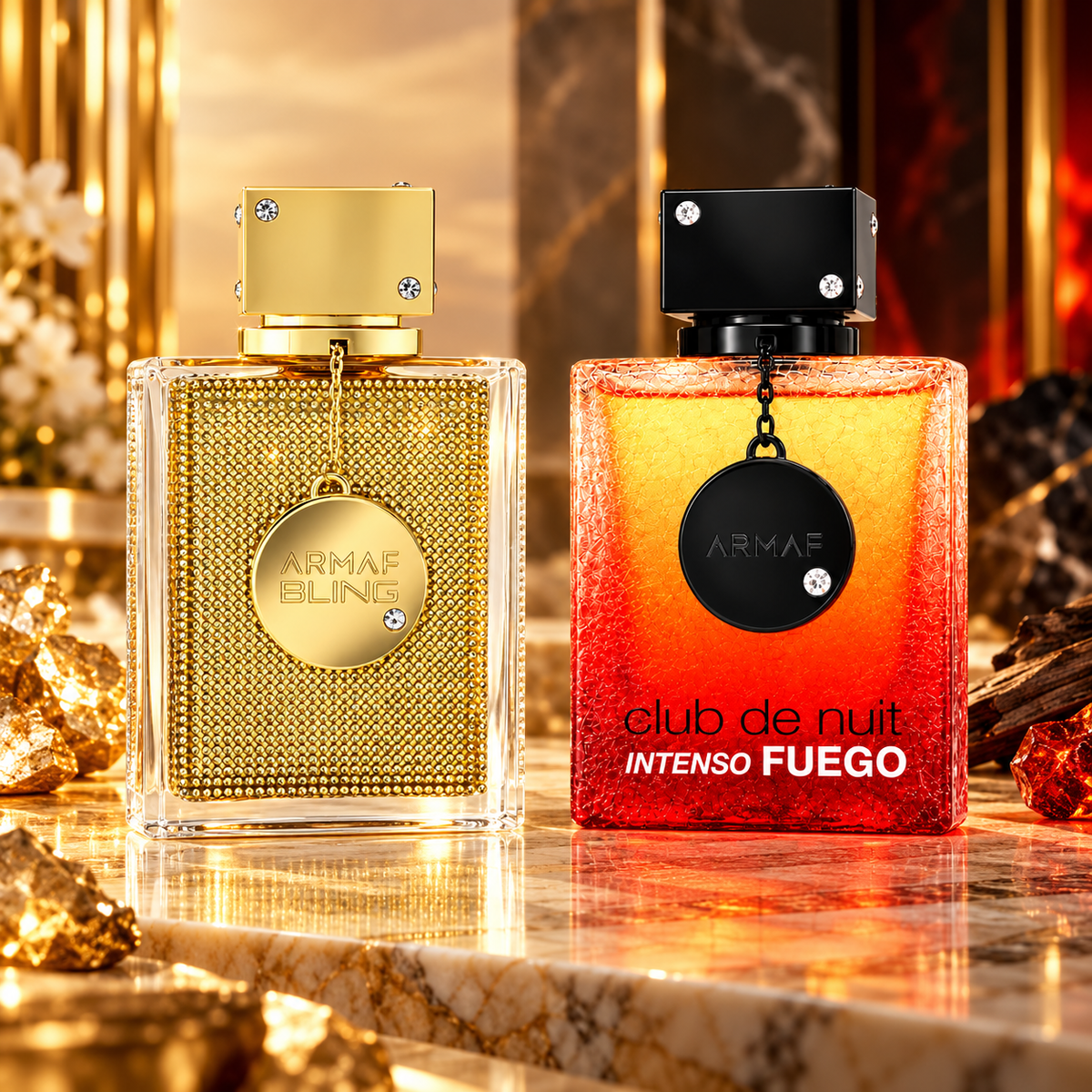 Armaf Club De Nuit Bling Gold + Armaf Club De Nuit Intenso Fuego 2-Piece Fragrance Bundle for Unisex