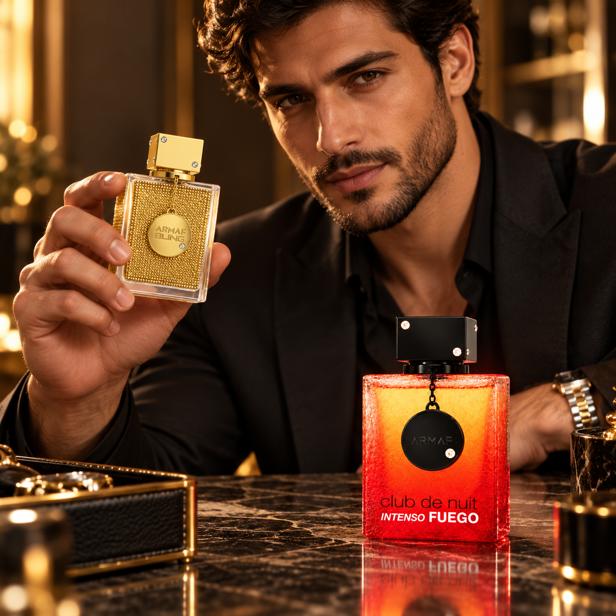 Armaf Club De Nuit Bling Gold + Armaf Club De Nuit Intenso Fuego 2-Piece Fragrance Bundle for Unisex