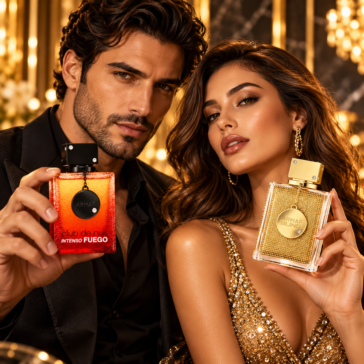 Armaf Club De Nuit Bling Gold + Armaf Club De Nuit Intenso Fuego 2-Piece Fragrance Bundle for Unisex