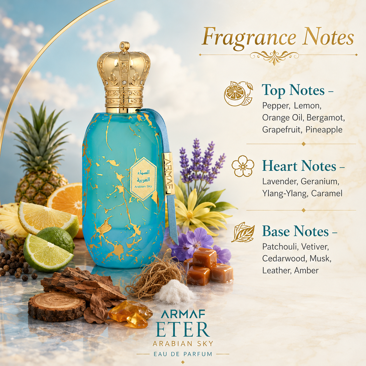 Armaf Eter Arabian Sky Eau de Parfum Spray for Women 3.4 Ounce