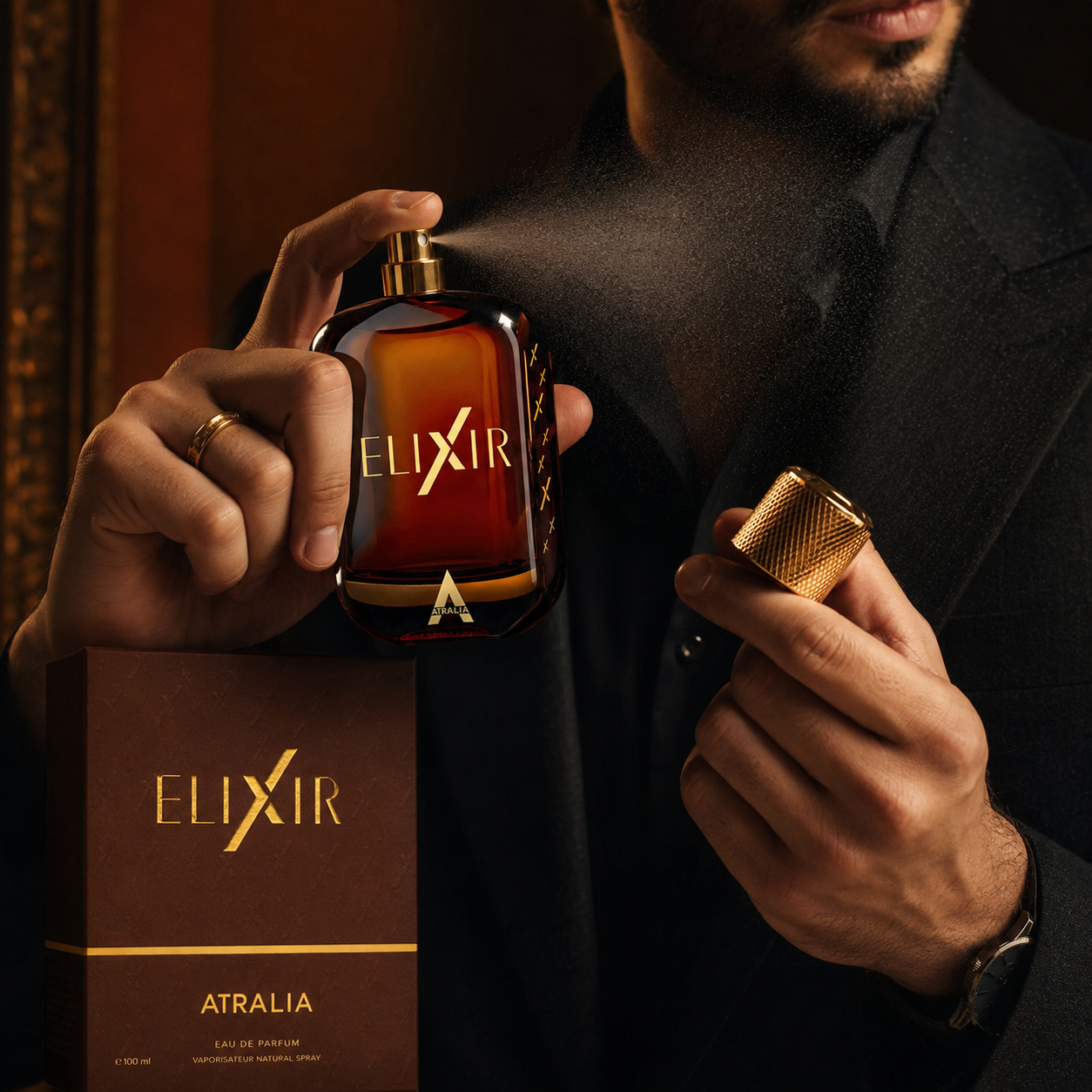 Atralia Elixir Arabian Fragrance Eau de Parfum Spray for Men 3.4 Oz
