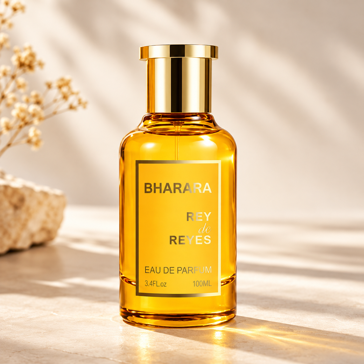 Bharara Rey de Reyes Yellow Eau de Parfum for Men 3.4 Ounce