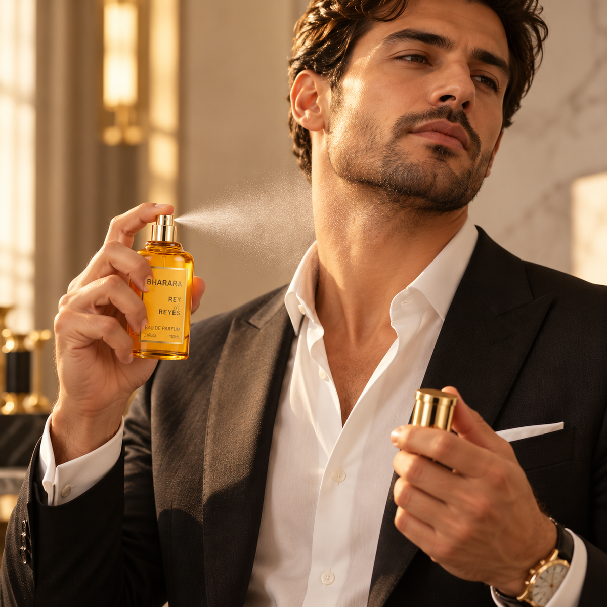 Bharara Rey de Reyes Yellow Eau de Parfum for Men 3.4 Ounce