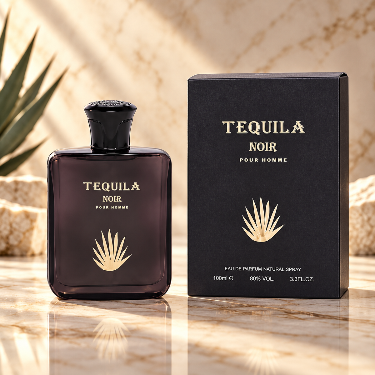 Bharara Tequila Noir Pour Homme Eau de Parfum for Men 3.3 Ounce