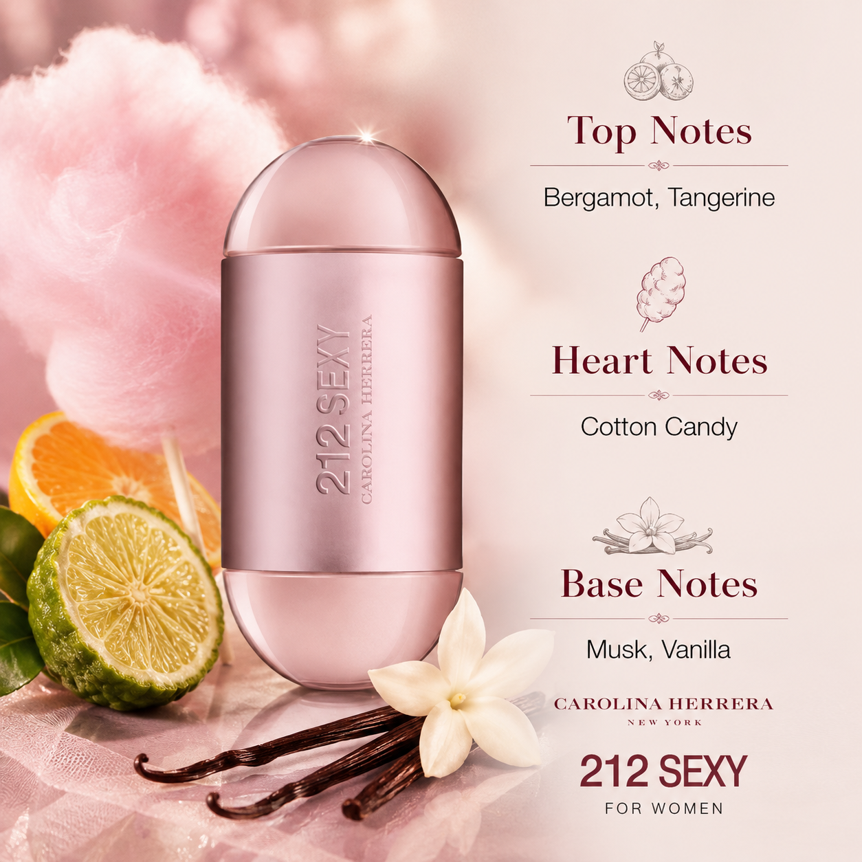 Carolina Herrera 212 Sexy Eau de Parfum for Women 3.4 Ounce