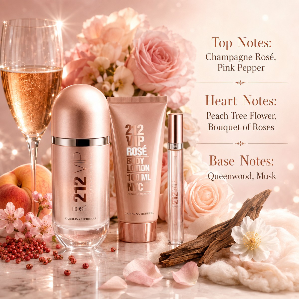 Carolina Herrera 212 VIP Rosé 3-Piece Gift Set for Women