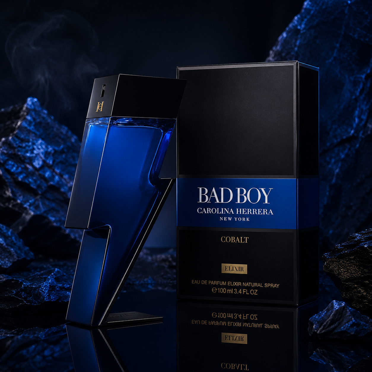 Carolina Herrera Bad Boy Cobalt Elixir Eau de Parfum for Men 3.4 Ounce