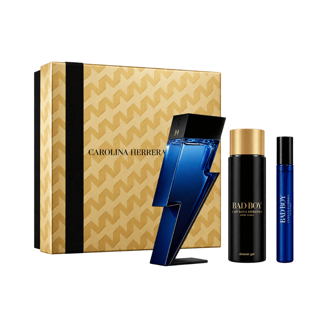 Carolina Herrera Bad Boy Cobalt 3-Piece Gift Set for Men (Travel Spray Edition)