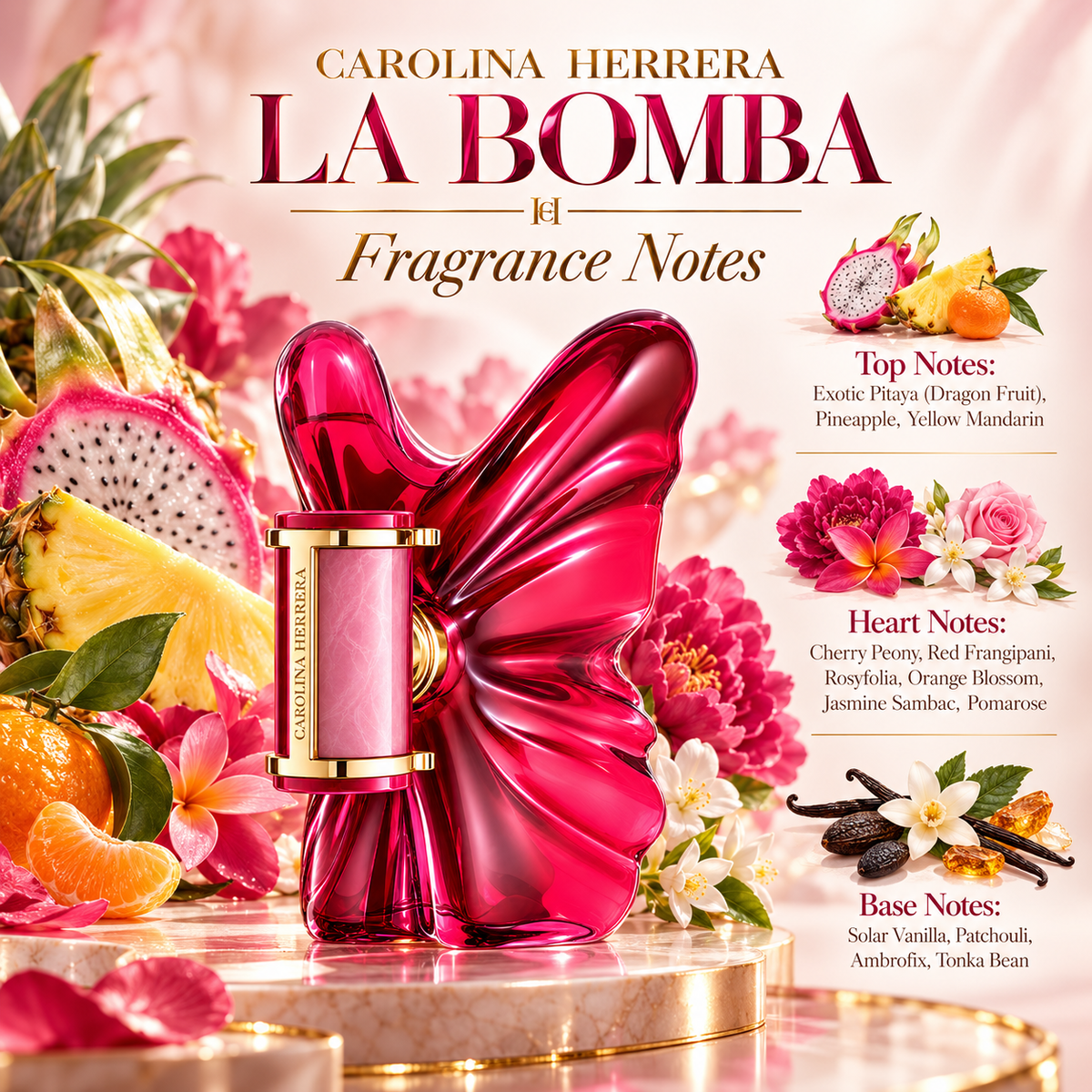 Carolina Herrera La Bomba Eau de Parfum for Women 2.7 Ounce