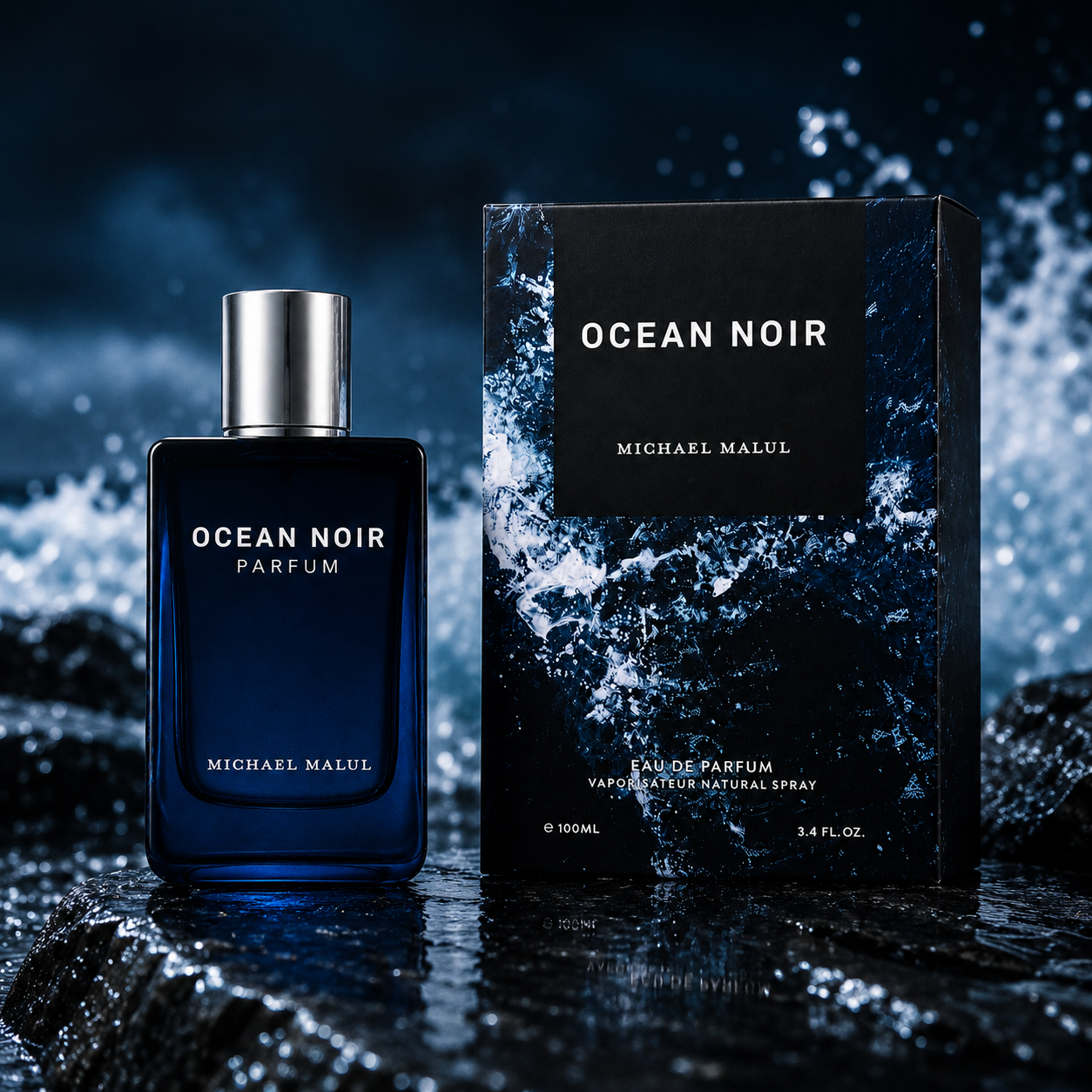 Michael Malul Ocean Noir Eau de Parfum for Men 3.4 Ounce