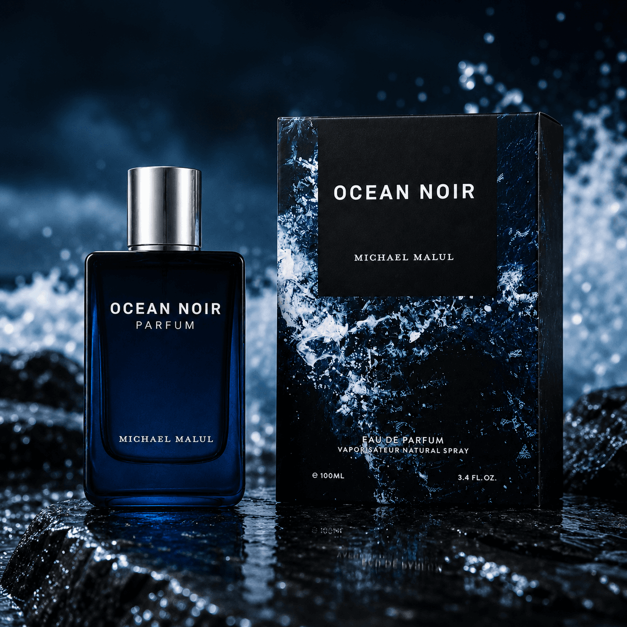 Michael Malul Ocean Noir Eau de Parfum for Men 3.4 Ounce