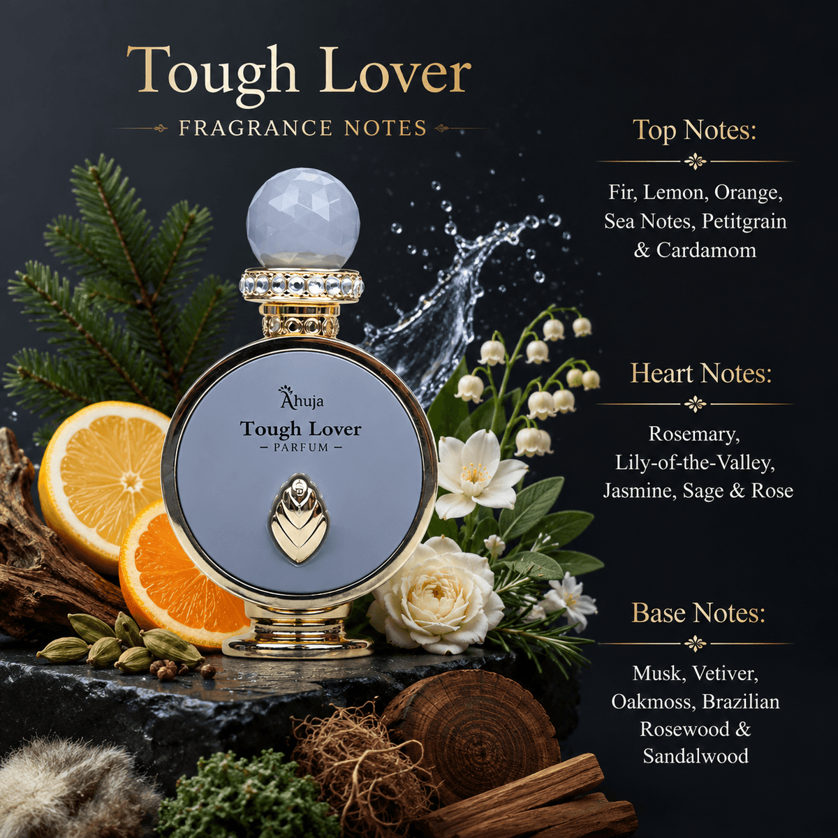 Ahuja Tough Lover Eau de Parfum for Men 3.4 Ounce