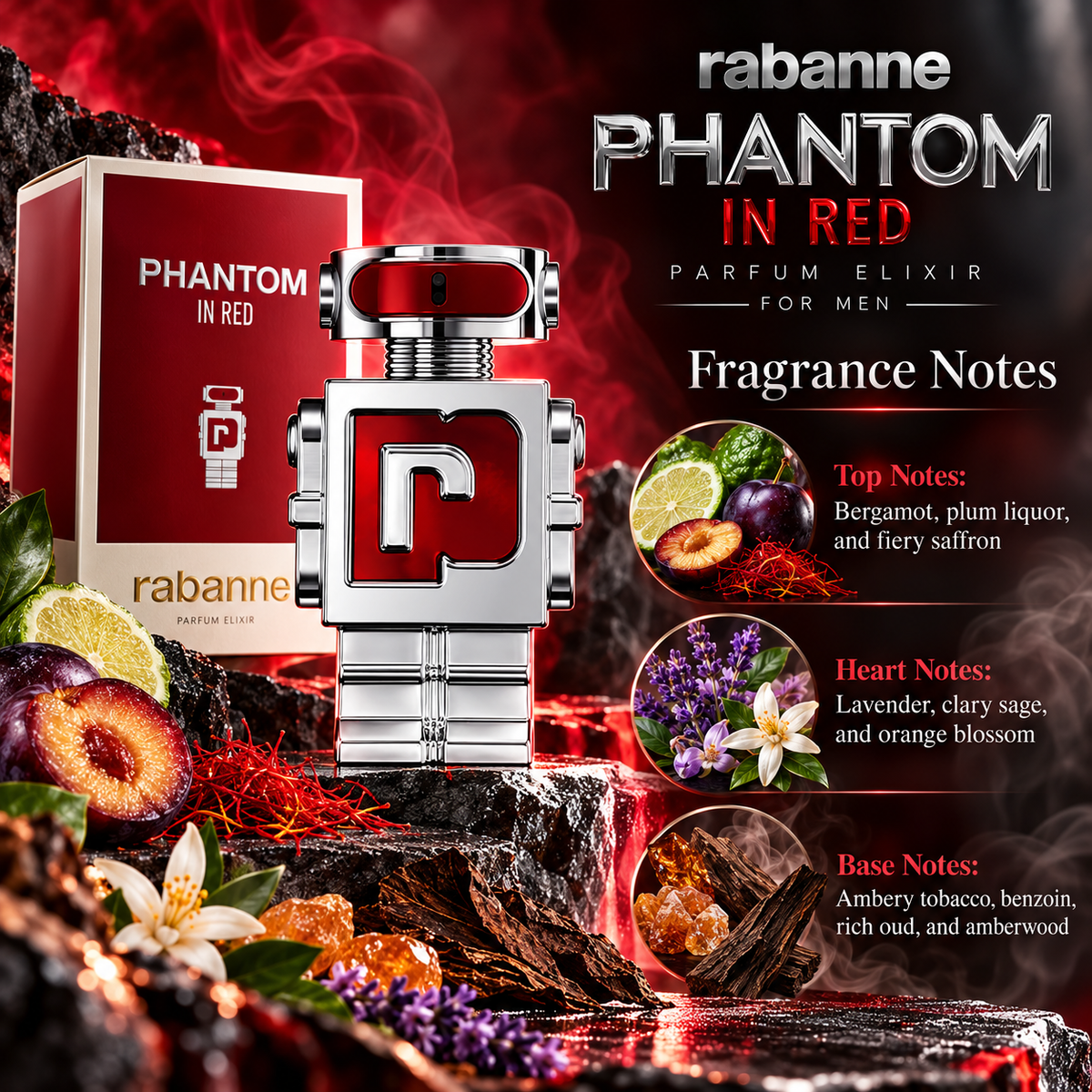 Paco Rabanne Phantom in Red Parfum Elixir for Men, image 5