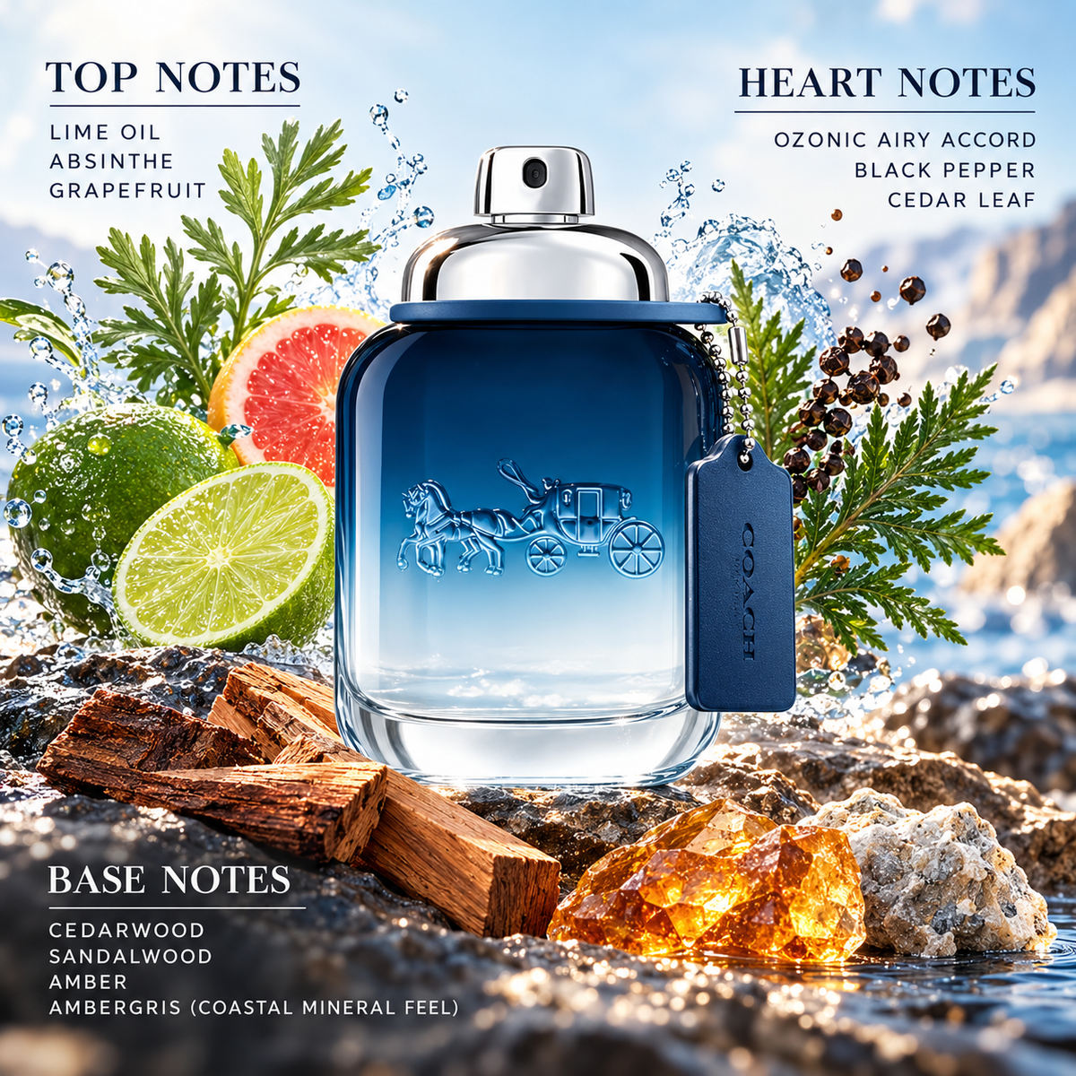 Coach Blue Eau de Toilette for Men 3.4 Ounce