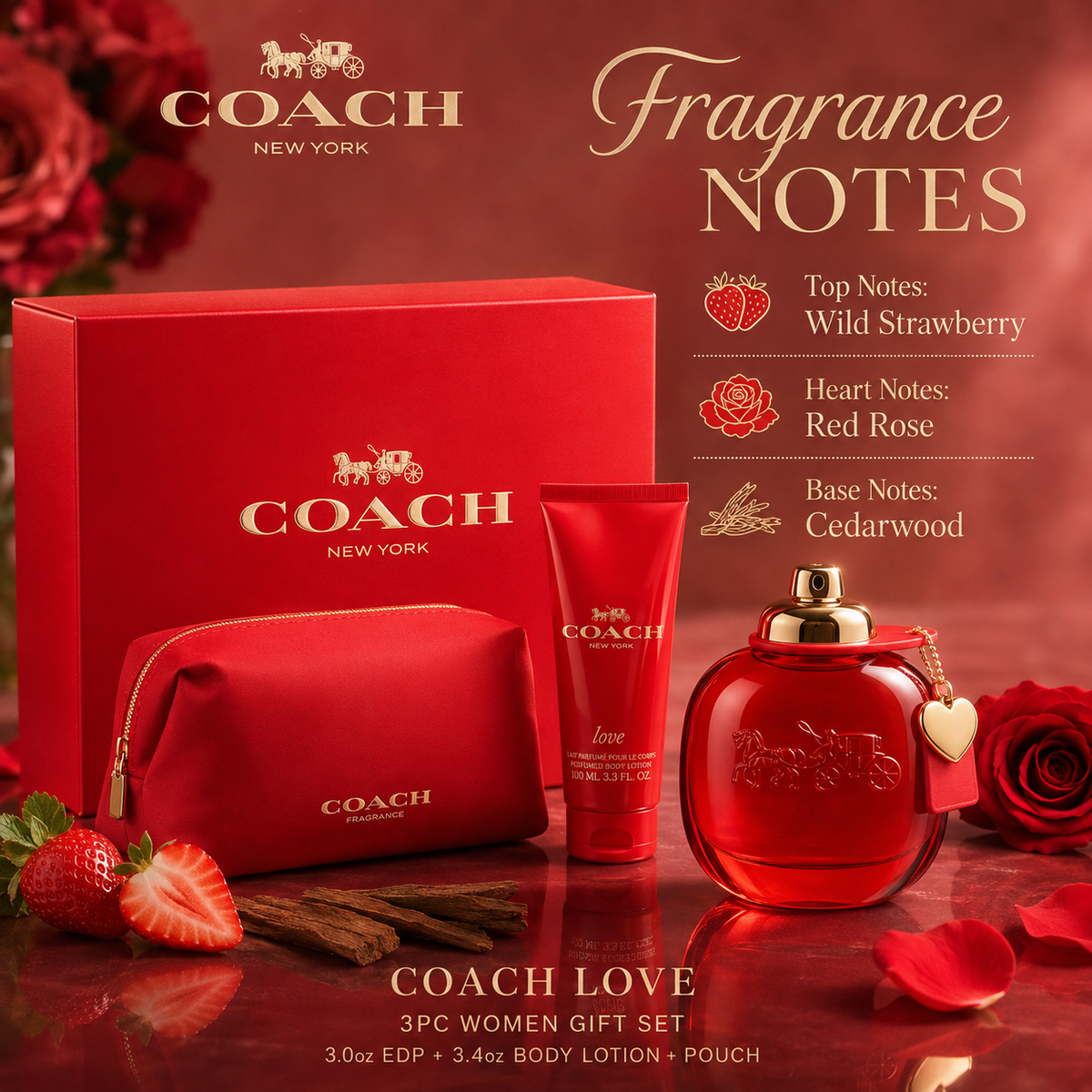 Coach Love 3-Piece Gift Set for Women