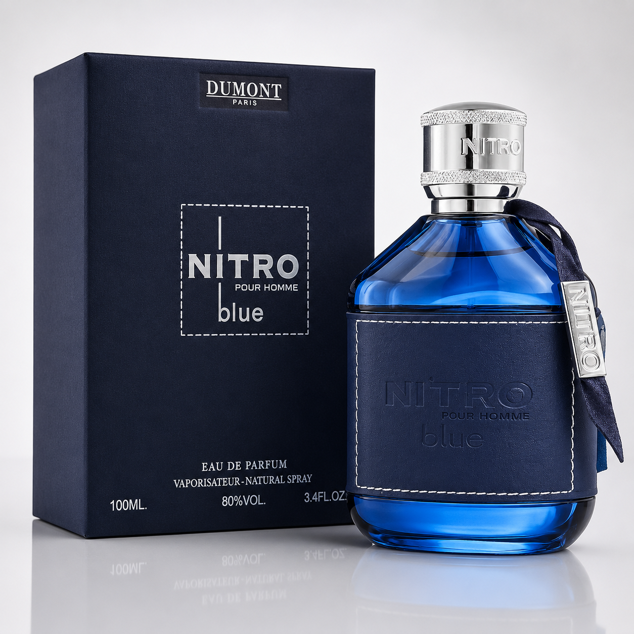 Dumont Nitro Blue for Men Eau De Parfum Spray, 3.4 Ounce