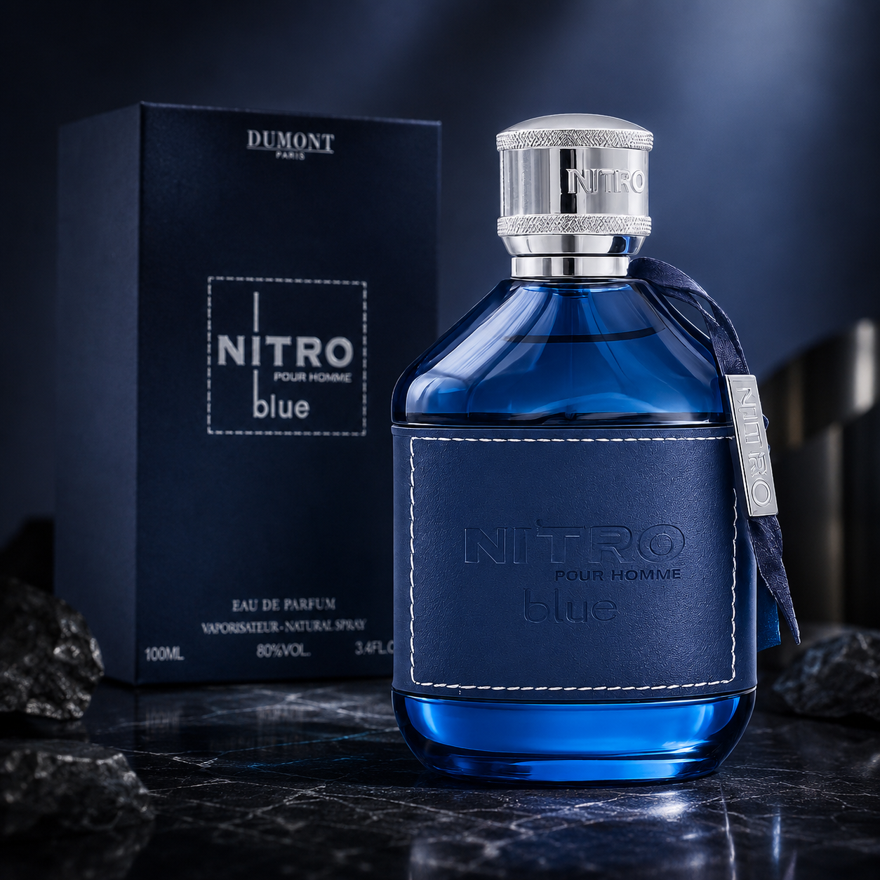 Dumont Nitro Blue for Men Eau De Parfum Spray, 3.4 Ounce