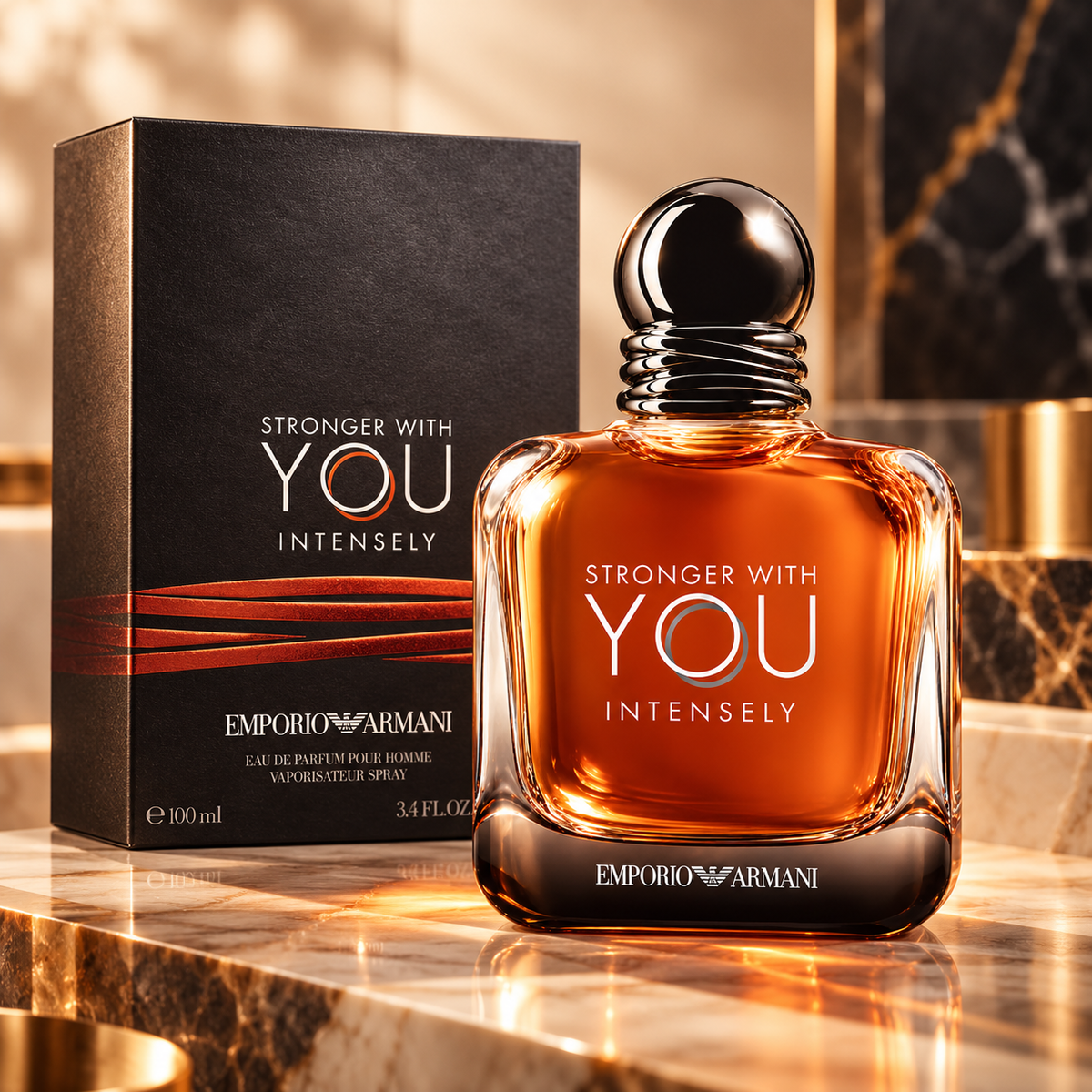 Emporio Armani Stronger With You Intensely Eau de Parfum for Men 3.4 Ounce