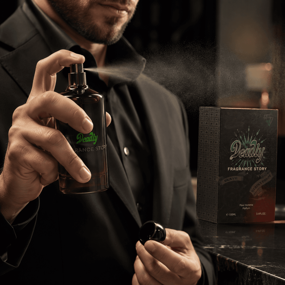 Fragrance Story Deadly Men Eau De Parfum Spray For Men 3.4 Ounce