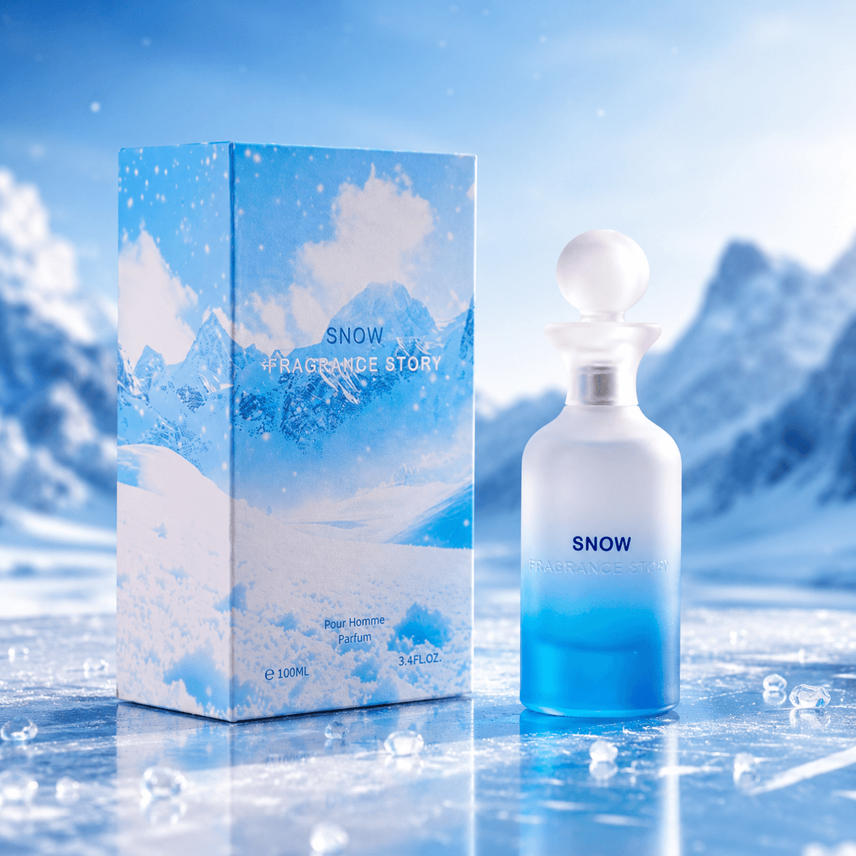 Fragrance Story Snow Eau De Parfum Spray For Men 3.4 Ounce