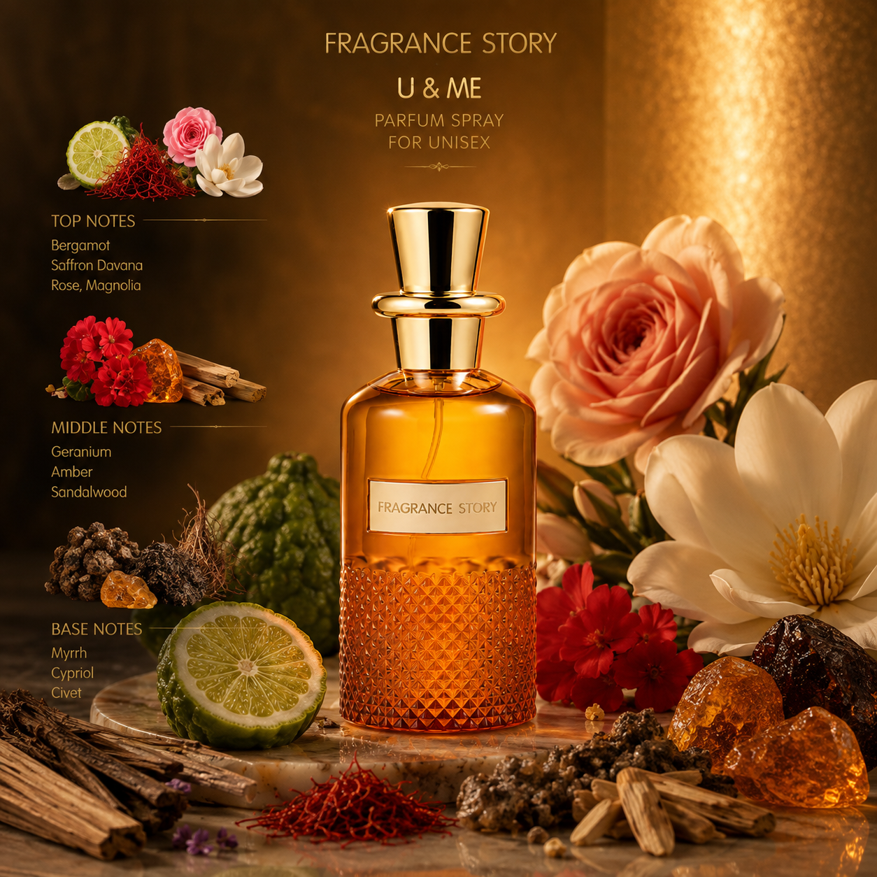 Fragrance Story U&Me Eau De Parfum Spray For Unisex 3.4 Ounce