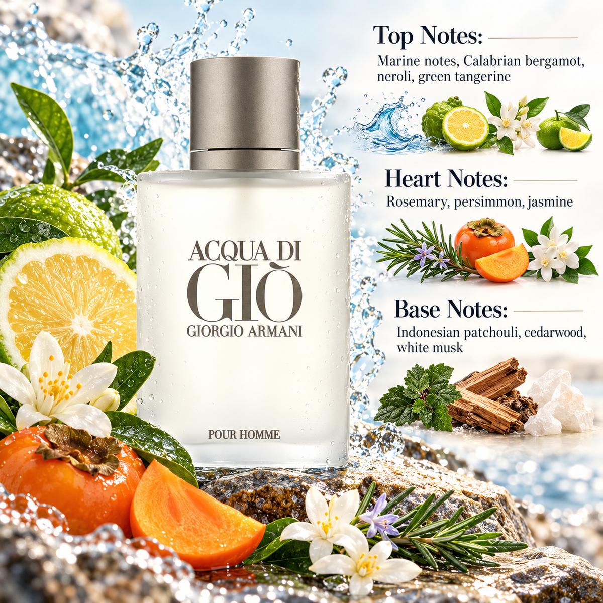 Giorgio Armani Acqua di Gio Eau de Toilette for Men 1.0 Ounce