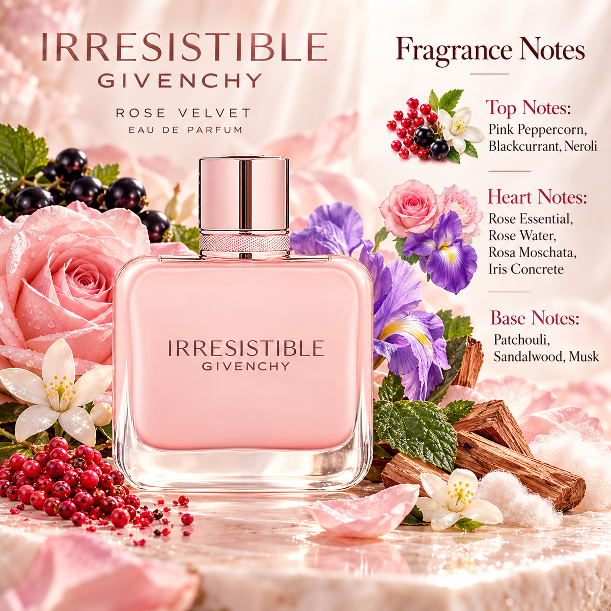 Givenchy Irresistible Rose Velvet Eau de Parfum for Women 2.7 Ounce