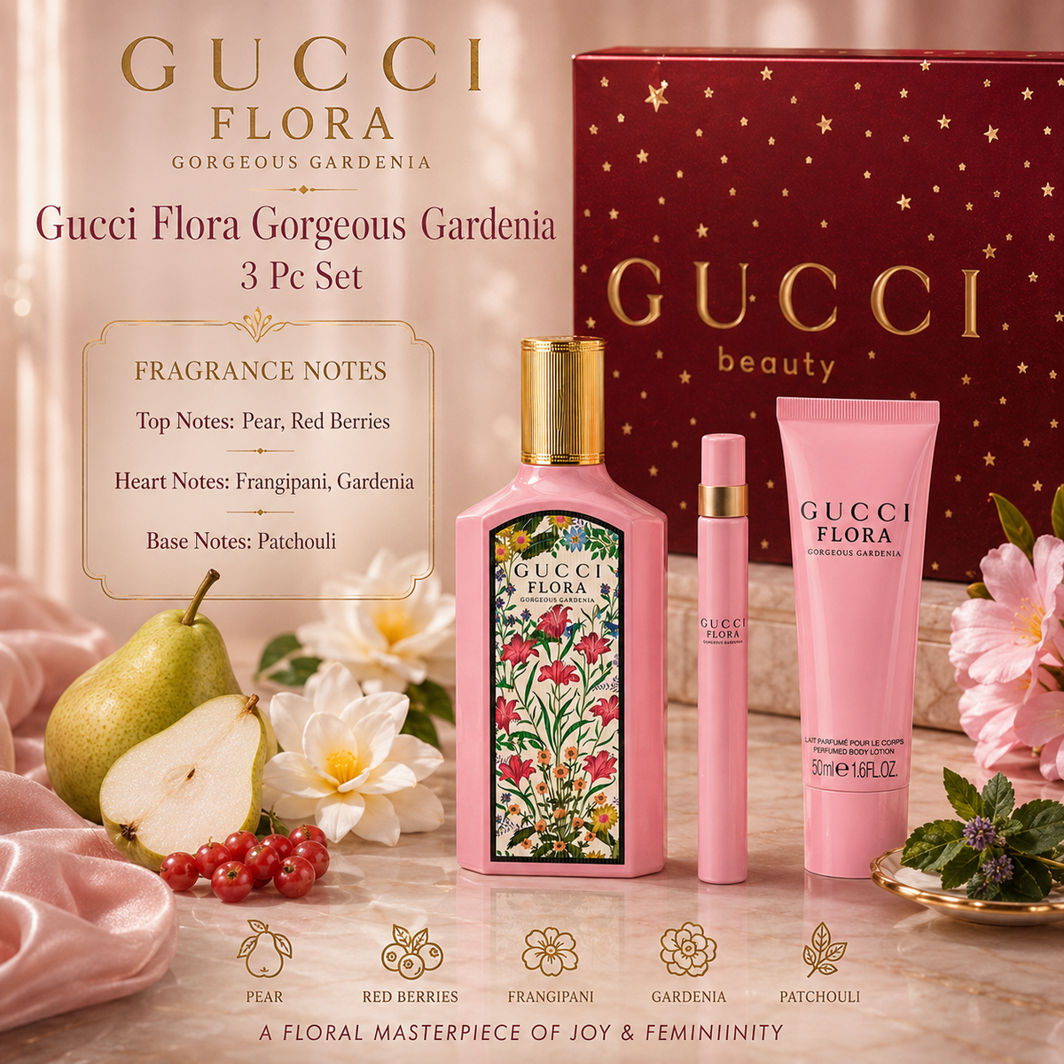 Gucci Flora Gorgeous Gardenia 3-Piece Gift Set for Women