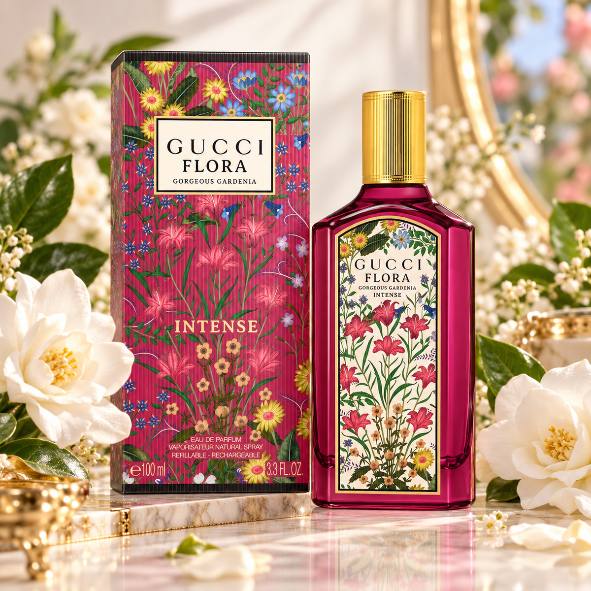 Gucci Flora Gorgeous Gardenia Intense Eau de Parfum for Women, 3.4 Ounce