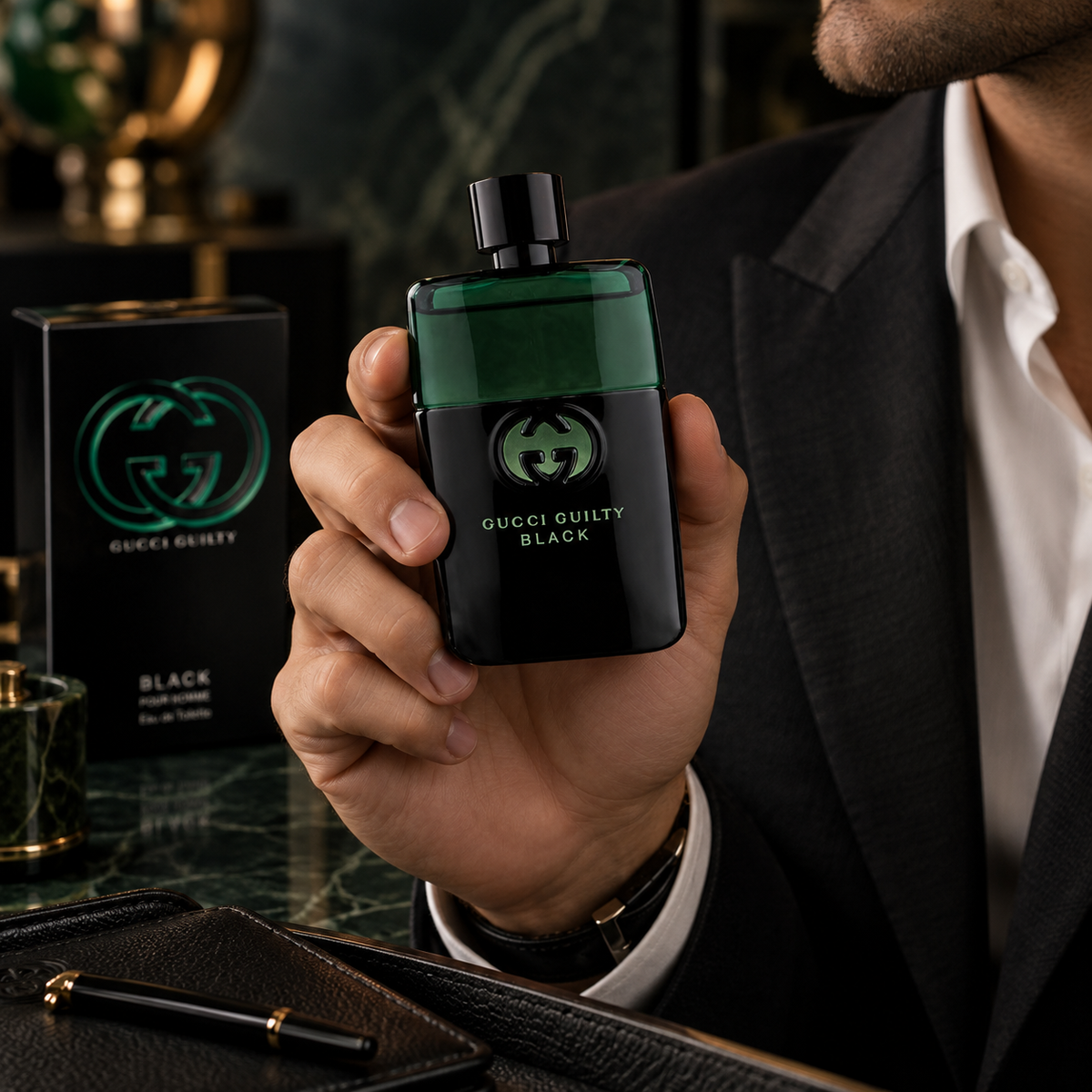 Gucci Guilty Black Pour Homme Eau de Toilette for Men, 3.0 Ounce