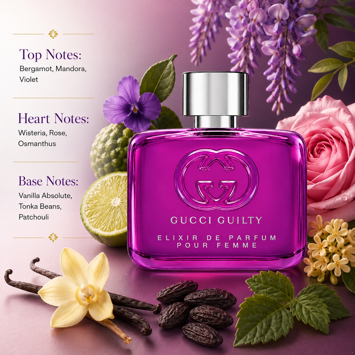 Gucci Guilty Pour Femme Elixir de Parfum for Women 2.0 Ounce