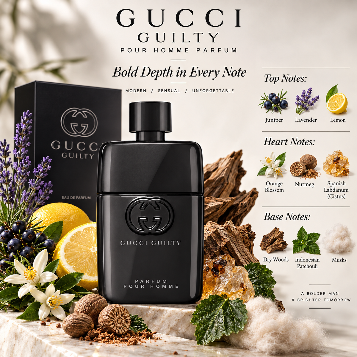 Gucci Guilty Pour Homme Parfum for Men, 3.0 Ounce
