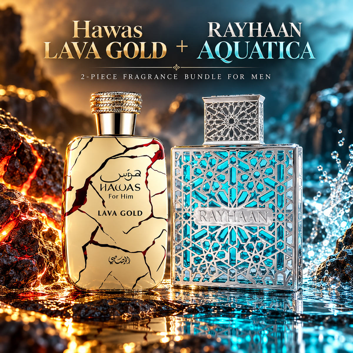 Hawas Lava Gold & Rayhaan Aquatica Bundle for Men, image 5