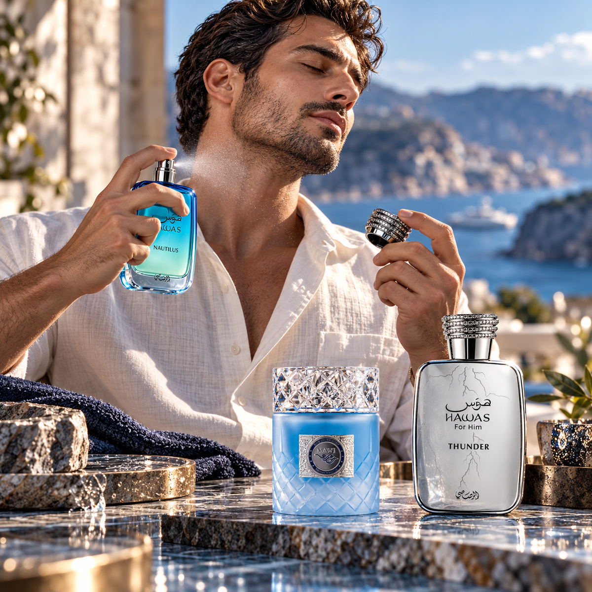 Hawas Nautilus + Hawas Thunder + MAWJ Moscow Mule 3-Piece Fragrance Bundle for Men