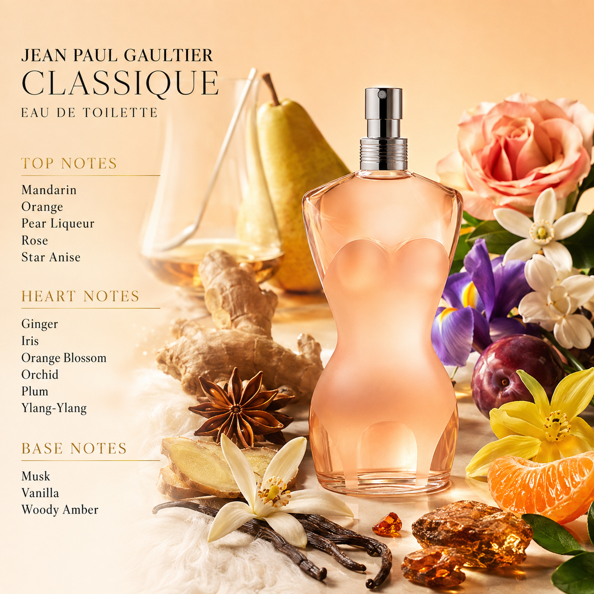 Jean Paul Gaultier Classique Eau de Toilette for Women 3.4 Ounce