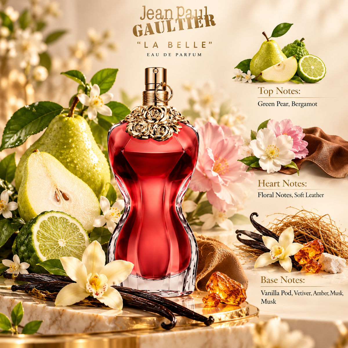 Jean Paul Gaultier La Belle Eau de Parfum for Women 3.4 Ounce