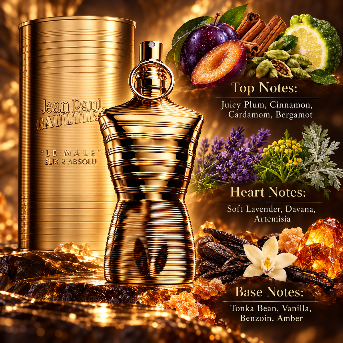 Jean Paul Gaultier Le Male Elixir Absolu Parfum for Men 4.2 Ounce
