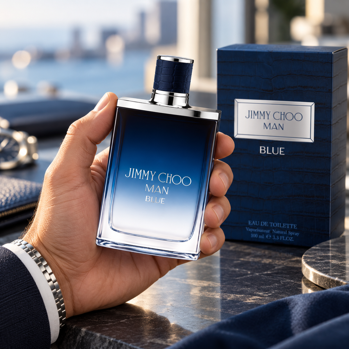 Jimmy Choo Man Blue Eau de Toilette for Men 3.4 Ounce