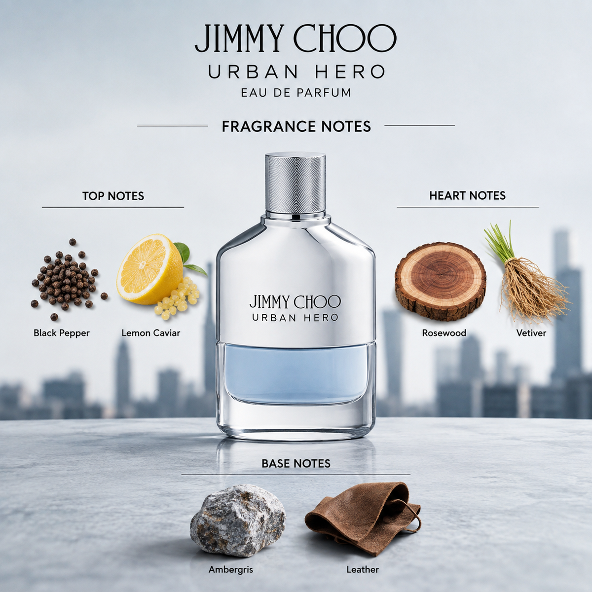 Jimmy Choo Urban Hero Eau de Parfum for Men 3.3 Ounce