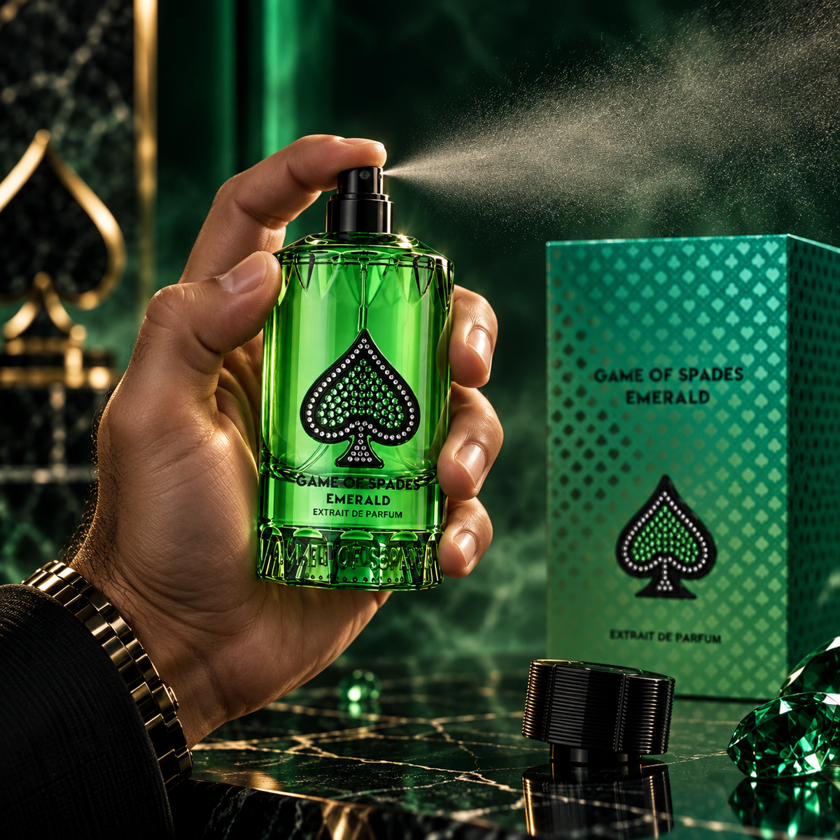 Jo Milano Game of Spades Emerald Extrait de Parfum for Unisex 3.0 Ounce