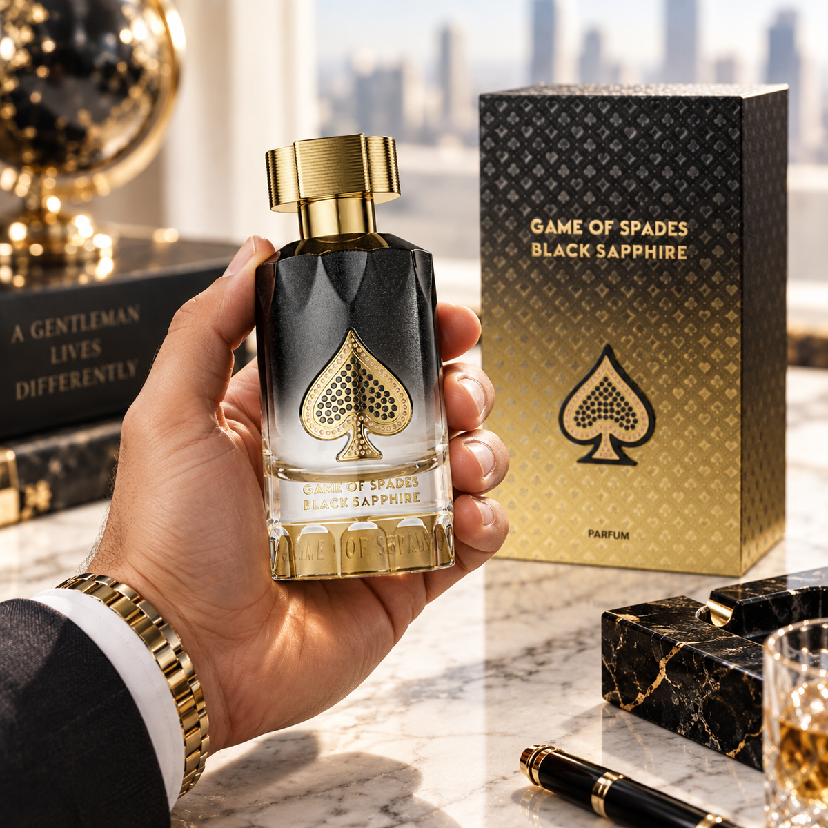 Jo Milano Game of Spades Black Sapphire Parfum for Unisex 3.0 Ounce