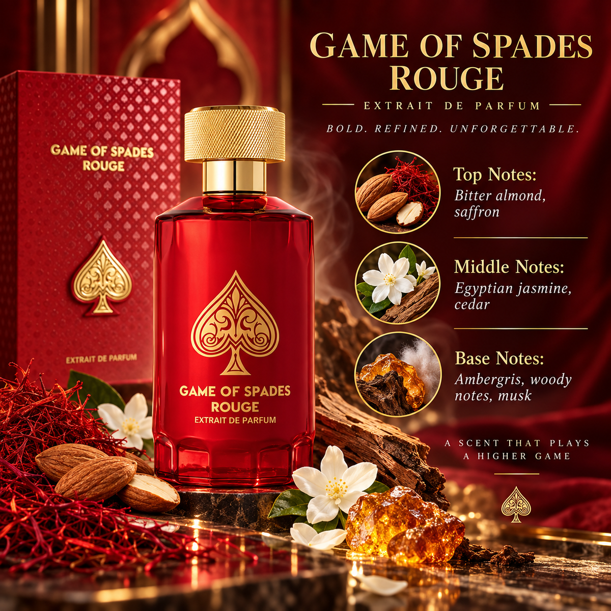 Jo Milano Game of Spades Rouge Extrait de Parfum for Unisex 3.4 Ounce