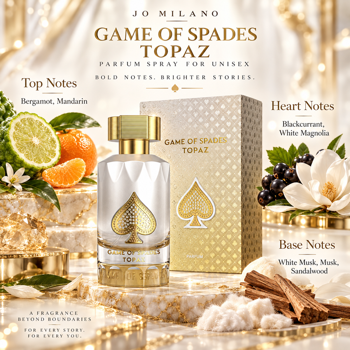 Jo Milano Game of Spades Topaz Parfum for Unisex 3.0 Ounce